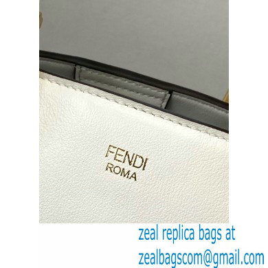 Fendi Leather FF Tote Small Bag White 2021 - Click Image to Close