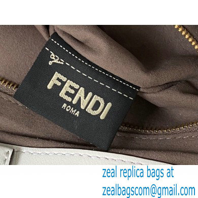 Fendi Leather FF Tote Small Bag White 2021