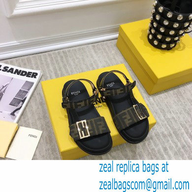 Fendi Leather Promenade FF-logo Chunky Sandals Black 2021