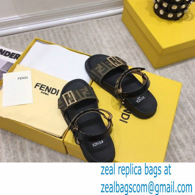 Fendi Leather Promenade FF-logo Chunky Sandals Black 2021