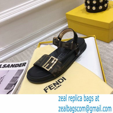 Fendi Leather Promenade FF-logo Chunky Sandals Black 2021 - Click Image to Close