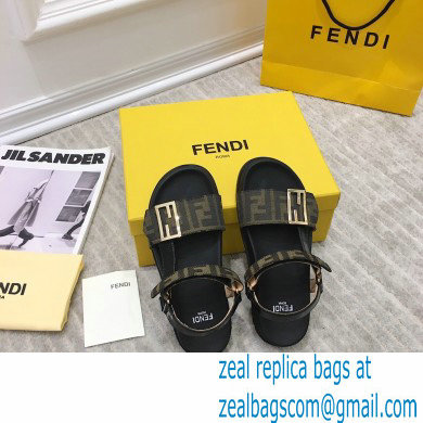 Fendi Leather Promenade FF-logo Chunky Sandals Black 2021