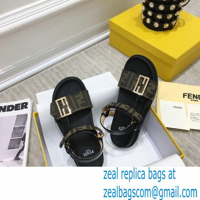 Fendi Leather Promenade FF-logo Chunky Sandals Black 2021 - Click Image to Close