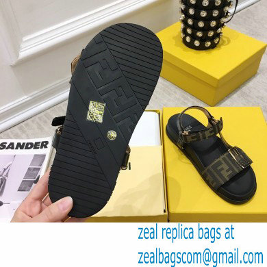 Fendi Leather Promenade FF-logo Chunky Sandals Black 2021