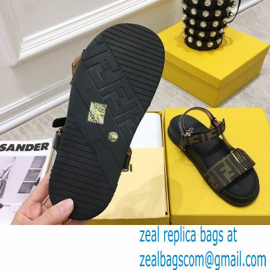 Fendi Leather Promenade FF-logo Chunky Sandals Black 2021 - Click Image to Close