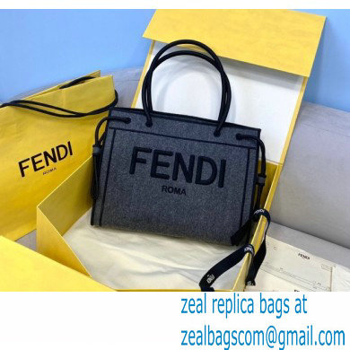 Fendi Roma Medium Shopper Bag Gray Flannel 2021