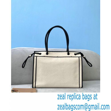 Fendi Roma Medium Shopper Bag Undyed Canvas White 2021