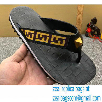 Fendi Rubber Men's Slides Thong Sandals 01 2021