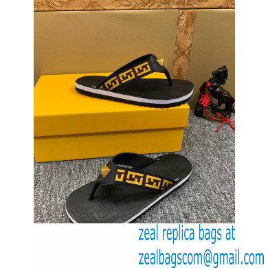 Fendi Rubber Men's Slides Thong Sandals 01 2021