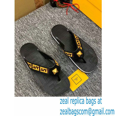 Fendi Rubber Men's Slides Thong Sandals 01 2021