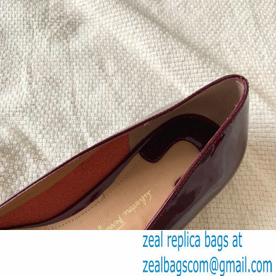 Ferragamo Heel 1cm Gancini Ballet Flats Burgundy - Click Image to Close