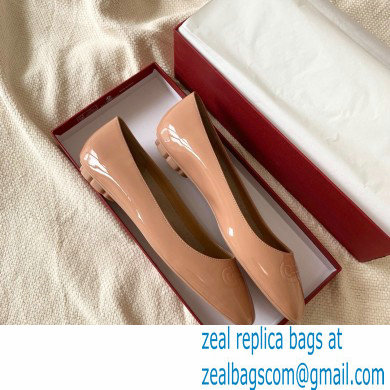 Ferragamo Heel 1cm Gancini Ballet Flats Nude