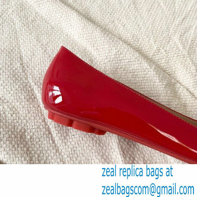 Ferragamo Heel 1cm Gancini Ballet Flats Red - Click Image to Close