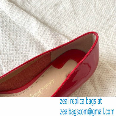 Ferragamo Heel 1cm Gancini Ballet Flats Red - Click Image to Close