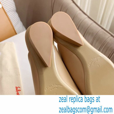 Ferragamo Heel 2cm Viva Bow Mules Beige - Click Image to Close