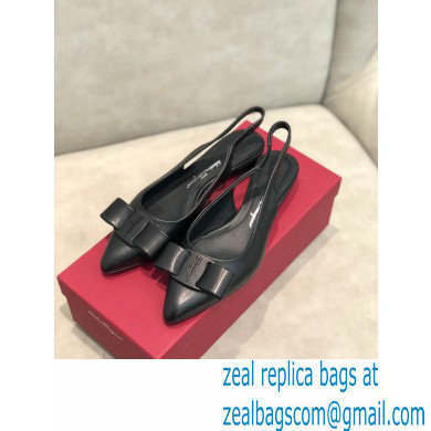 Ferragamo Heel 2cm Viva Slingbacks Black