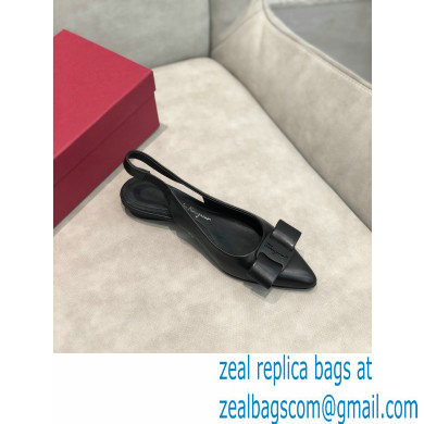 Ferragamo Heel 2cm Viva Slingbacks Black