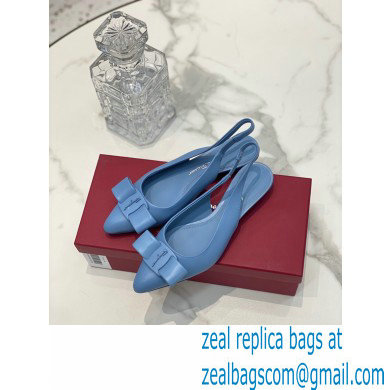 Ferragamo Heel 2cm Viva Slingbacks Blue