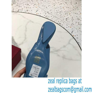 Ferragamo Heel 2cm Viva Slingbacks Blue