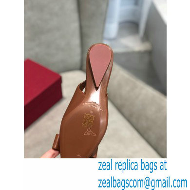 Ferragamo Heel 2cm Viva Slingbacks Brown - Click Image to Close