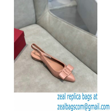 Ferragamo Heel 2cm Viva Slingbacks Nude Pink