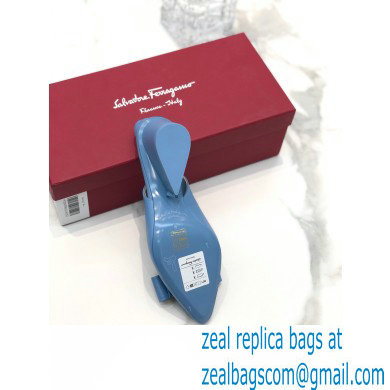 Ferragamo Heel 5.5cm Viva Slingbacks Blue