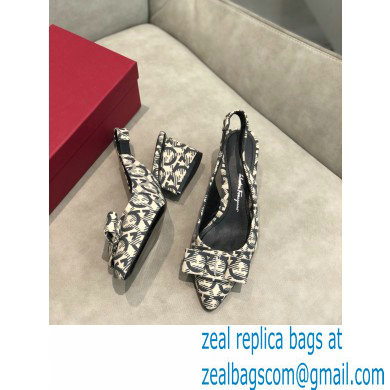 Ferragamo Heel 5.5cm Viva Slingbacks Fabric