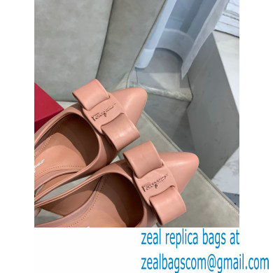 Ferragamo Heel 5.5cm Viva Slingbacks Nude Pink