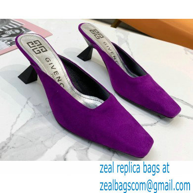 Givenchy Asymmetrical Heel 6.5cm Mules Purple 2021 - Click Image to Close