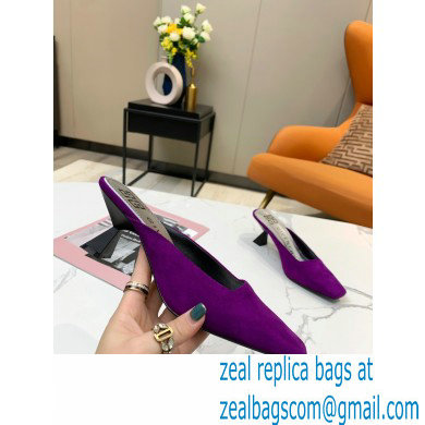 Givenchy Asymmetrical Heel 6.5cm Mules Purple 2021