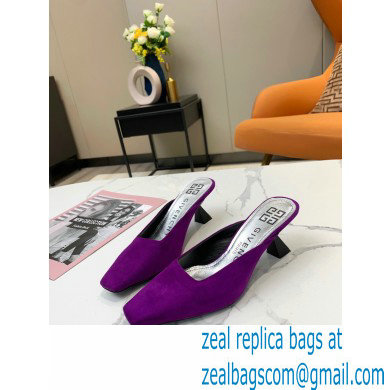 Givenchy Asymmetrical Heel 6.5cm Mules Purple 2021 - Click Image to Close