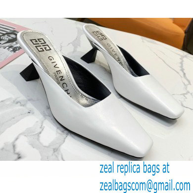 Givenchy Asymmetrical Heel 6.5cm Mules White 2021 - Click Image to Close