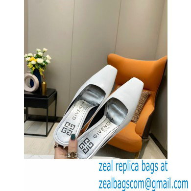 Givenchy Asymmetrical Heel 6.5cm Mules White 2021