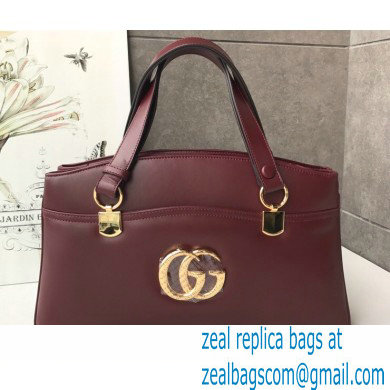Gucci Arli Large Top Handle Bag 550130 Burgundy - Click Image to Close
