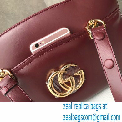 Gucci Arli Large Top Handle Bag 550130 Burgundy - Click Image to Close