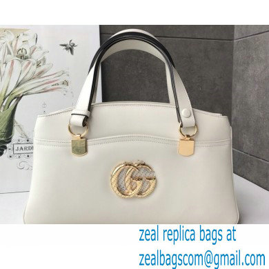 Gucci Arli Large Top Handle Bag 550130 White - Click Image to Close