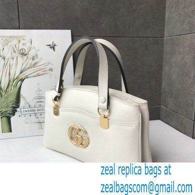 Gucci Arli Large Top Handle Bag 550130 White - Click Image to Close