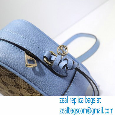 Gucci Bree Original GG Canvas Mini Messenger Bag 387360 Blue 2021 - Click Image to Close