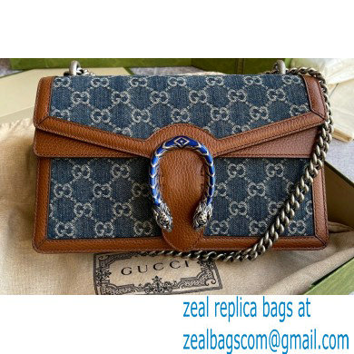 Gucci Dionysus Small Shoulder Bag 400249 Washed GG Denim Blue 2021 - Click Image to Close