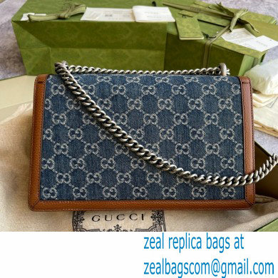 Gucci Dionysus Small Shoulder Bag 400249 Washed GG Denim Blue 2021 - Click Image to Close