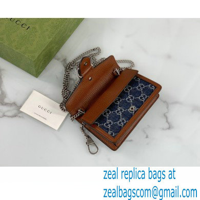 Gucci Dionysus Super Mini Bag 476432 Washed GG Denim Blue 2021 - Click Image to Close