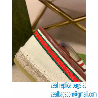 Gucci Interlocking G and Web Embroidered Canvas Espadrilles White 2021 - Click Image to Close