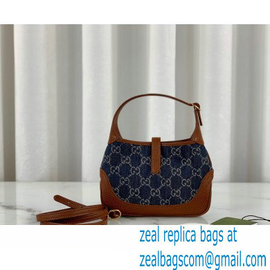 Gucci Jackie 1961 Mini Shoulder Bag 637092 Washed GG Denim Blue 2021 - Click Image to Close