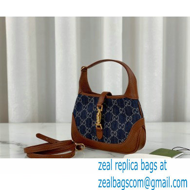 Gucci Jackie 1961 Mini Shoulder Bag 637092 Washed GG Denim Blue 2021 - Click Image to Close