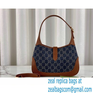 Gucci Jackie 1961 Small Shoulder Bag 636706 Washed GG Denim Blue 2021 - Click Image to Close