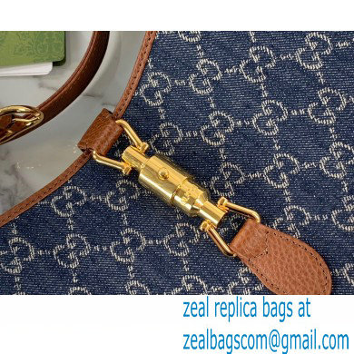Gucci Jackie 1961 Small Shoulder Bag 636706 Washed GG Denim Blue 2021
