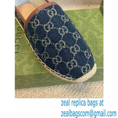 Gucci Washed GG Jacquard Denim Espadrilles Dark Blue 2021 - Click Image to Close