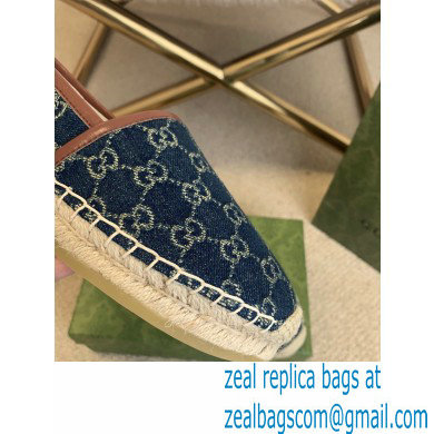 Gucci Washed GG Jacquard Denim Espadrilles Dark Blue 2021