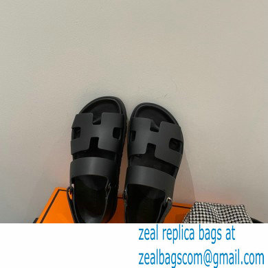 Hermes Takara Sandals Top Quality Black 2021 - Click Image to Close