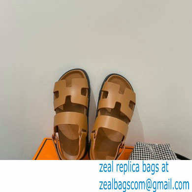 Hermes Takara Sandals Top Quality Brown 2021 - Click Image to Close